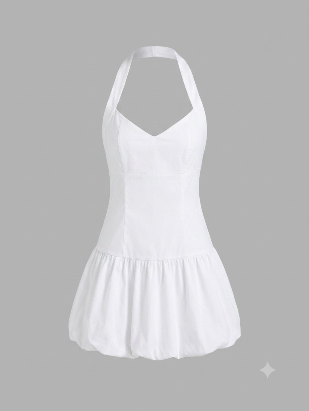 wild fable White Halter Bubble-Hem Mini Dress